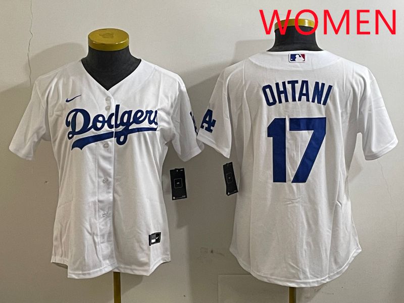Women Los Angeles Dodgers 17 Ohtani White Game 2025 Nike MLB Jersey style 318